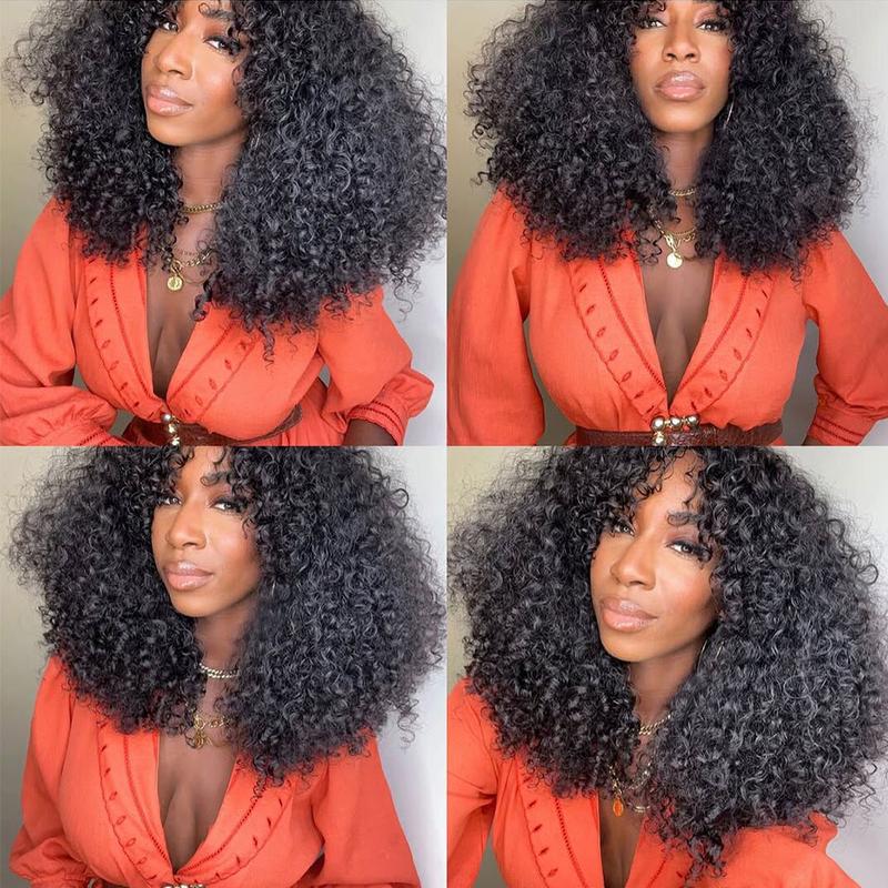 MOREFACE BEAUTY Glueless Wig 5 Seconds Quick Install Wear&Go 7x5 Pre-Cut HD Lace Kinky Curly Human Hair Wig Beginner Friendly