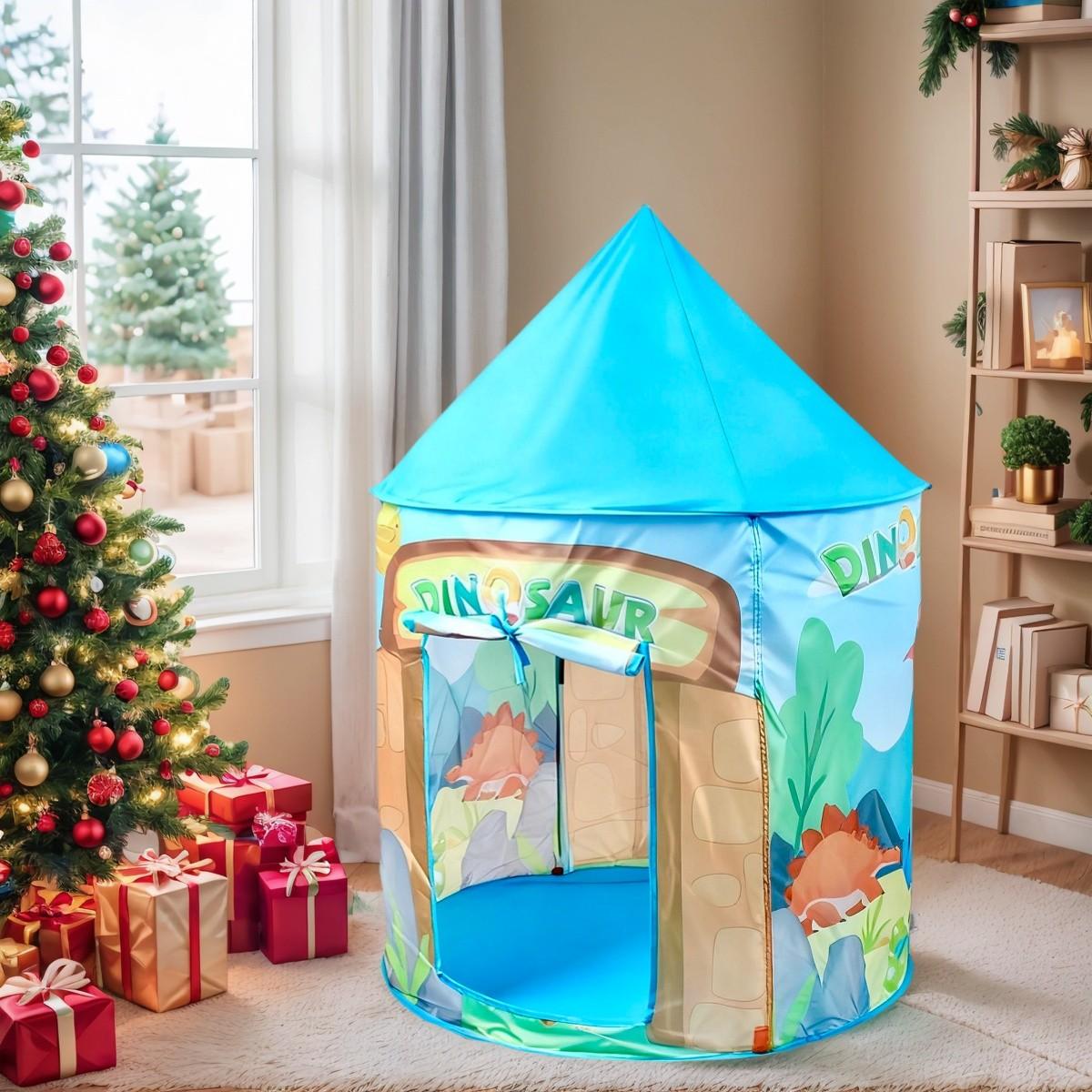 Kids Fun Yurt Play Tent, Portable Outdoor Playhouse, Beach Castle Toy for Boys & Girls, Perfect Christmas Halloween Holiday Gift