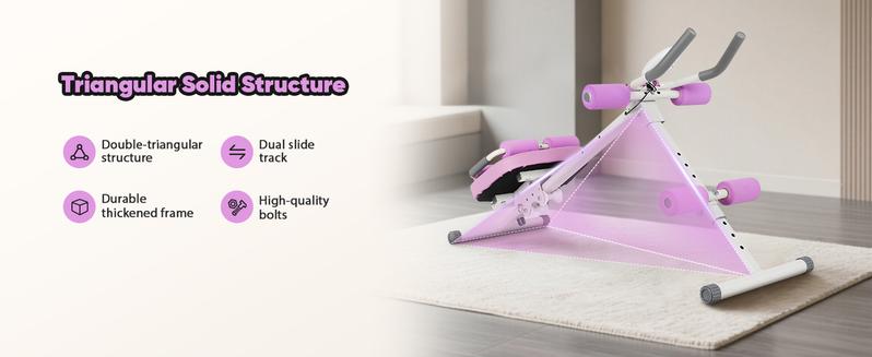 6 in 1 Multifunctional Ab Machine, Adjustable Ab Workout Equipment, Ab ＆ Sit Up Machine for Stomach Workout, Foldable Abdominal Trainer with Knee and Back Protection, Full Body Workout for Home