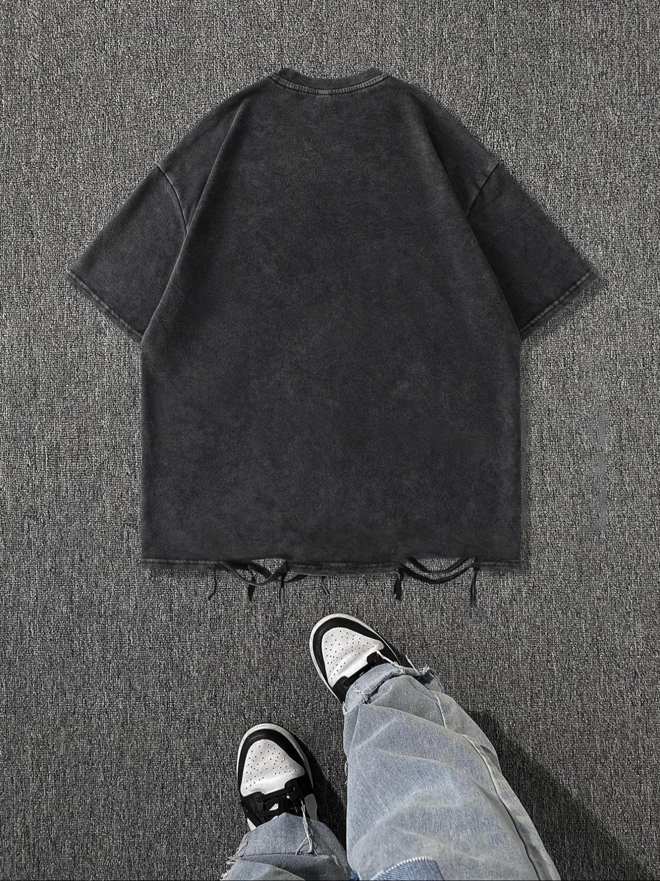 Men's God's Art on Display Print Round Neck Tee, Regular Fit Casual Short Sleeve T-shirt for Daily Wear, Men's Top for Summer, Tropical