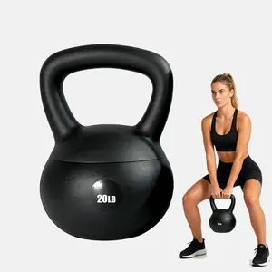 Beginner Shock Absorbing Soft Kettlebell Weights 10LB 15LB 20LB, Shock Resistant Non-Slip Anti-Scratch Kettle Bell for Women Indoor Full Body Exercise