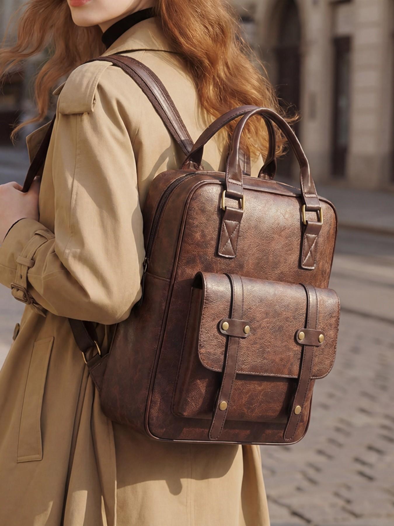 Vintage Backpack for Women Retro Fashion Purses School Backpack Casual Travel Daypack