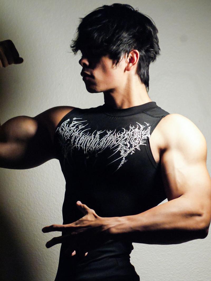 Men'S Sports Compression Tank Top | Sleeveless, High Stretch, Crew Neck, Geometric-patterned, Moisture-wicking, Breathable Knitted Fabric for Basketball and Training