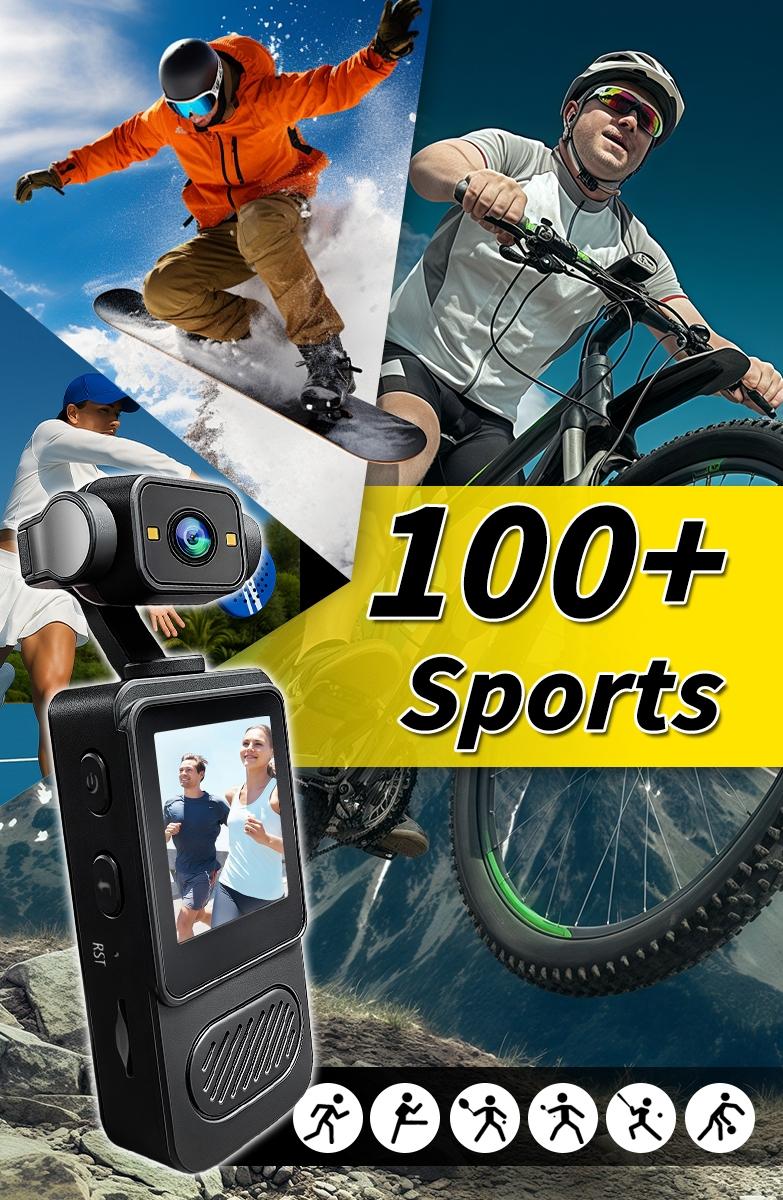 High-Definition 1080P Wearable Camera with 32GB Storage, Portable Vlog Camera with WiFi, Night Vision, and Stabilization, Ideal for Travel and Sports