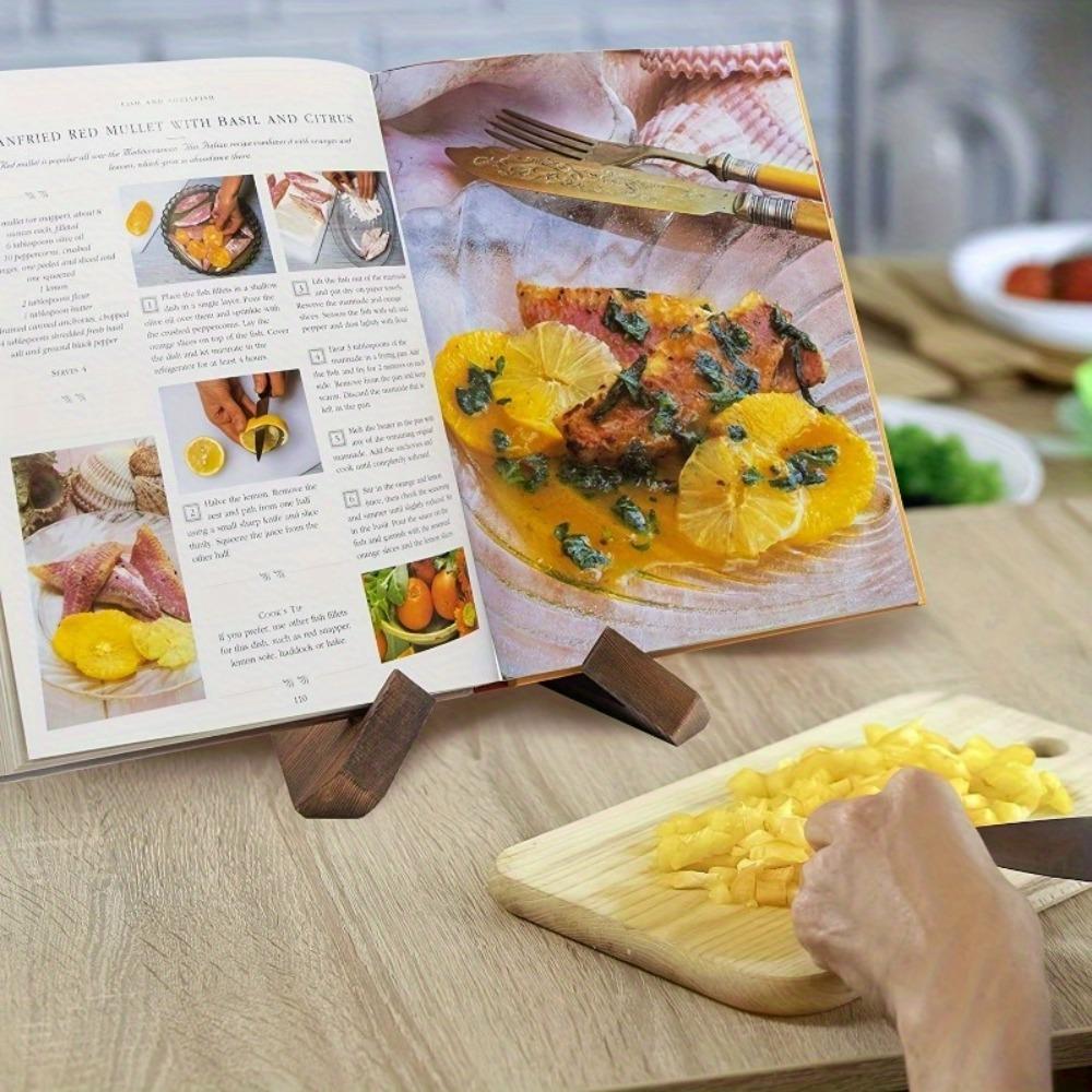 1/2pcs Handmade Composite Wood Recipe Holder - Modern X-Leg Design Kitchen & Desk Organizer, Smooth Surface Menu Display for Family Recipes, Elegant Natural Wood Grain Finish, Ideal Christmas/Easter/Wedding/Birthday Gift