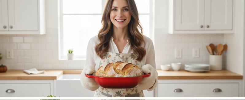 2.5qt Enameled Cast Iron Dutch Oven for Bread Baking, Oven Safe Dutch Oven Pot with Lid, Non-Stick Bread Oven Pot