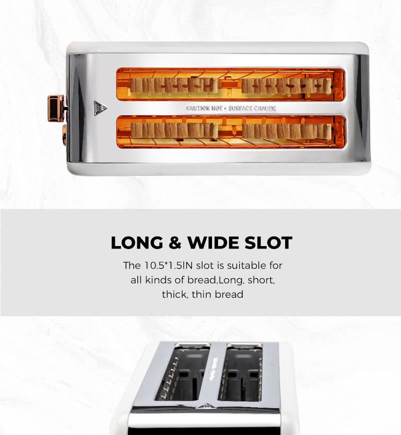 Pukomc 4-Slot Toaster – Home Toastie Machine Multifunction, Extra-Wide Slots (Fits Bagels/Waffles), 6 Browning Levels, 1500W Stainless Steel