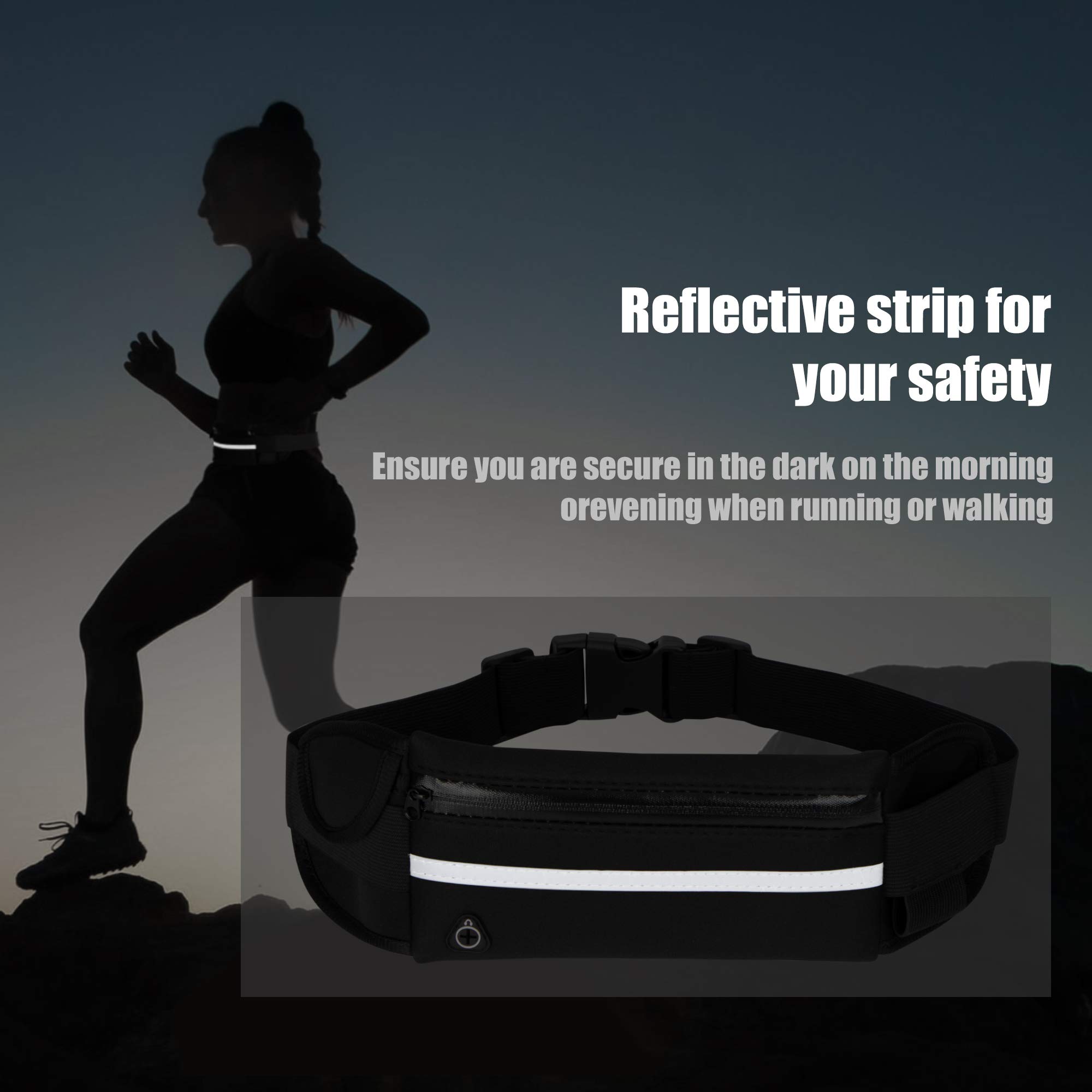 Running Belt for Women & Men, Money & Hiking Fanny Pack, Cycling Bag, Adjustable Pouch for Phone, Keys & Cash. Lightweight for Outdoor Activities