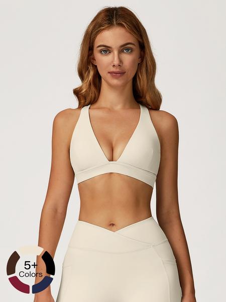 Women's High-Impact Sports Bra, Cross Back Design, Breathable & Comfortable, Ideal for Running & Gym Workouts, Ladies Fitness Apparel, Wireless Sports Bras