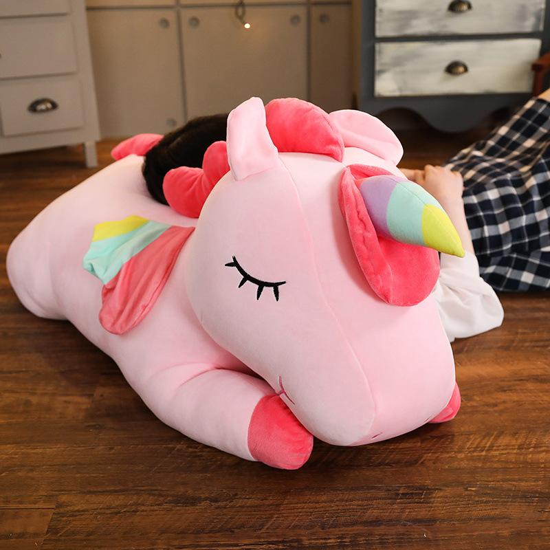 Cute Unicorn Design Plush Toy, 26 Inch Giant Unicorn Pillow, Soft Adorable Stuffed Big Unicorn with Rainbow Wings Large Plush Toy, Gifts for Girlfriend