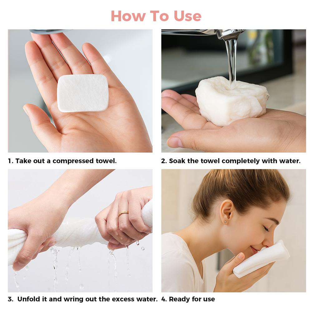 Disposable Compressed Towel Tablets, 30Pcs, Portable Compact Face Towels for Home, Camping, Hiking, Travel, Picnics & Gym Workouts, Ideal for On-the-Go Hand/Face Cleansing & Make-Up Use