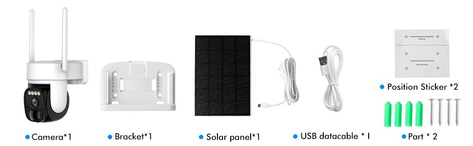 Hawkray Solar Security Cameras Wireless Outdoor ，2K 360° View Pan Tilt Low Power Consumption WiFi Security Cameras with AI Motion Detection, Two-Way Audio,Color Night Vision