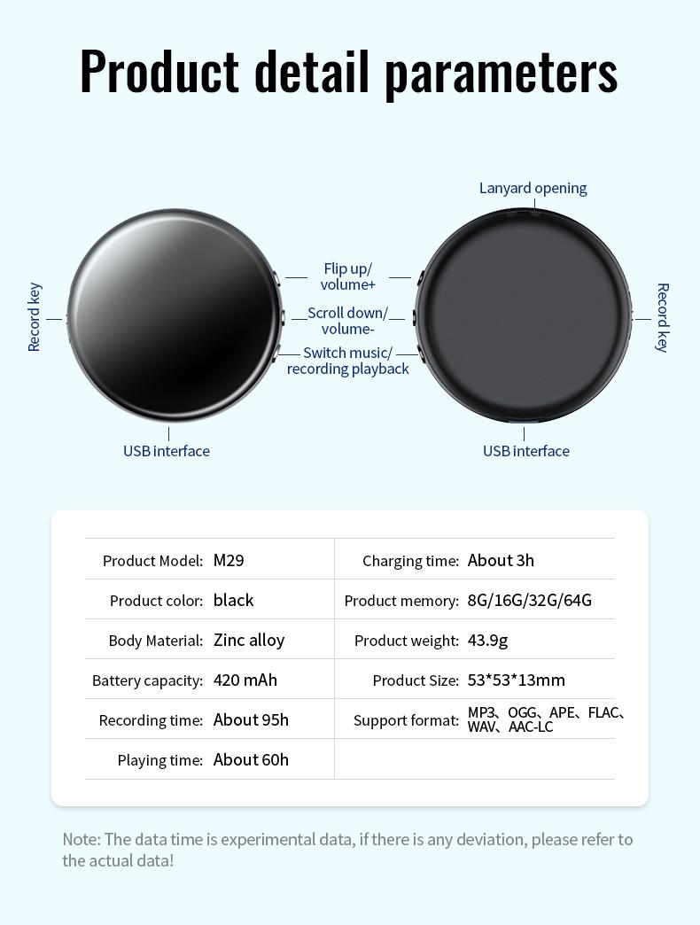 Ultra Magnetic Voice Recorder-One-Touch Recording,Record continuously for 96 hours,HD Noise Reduction,Long Battery,Large Storage,Include OTG adapter