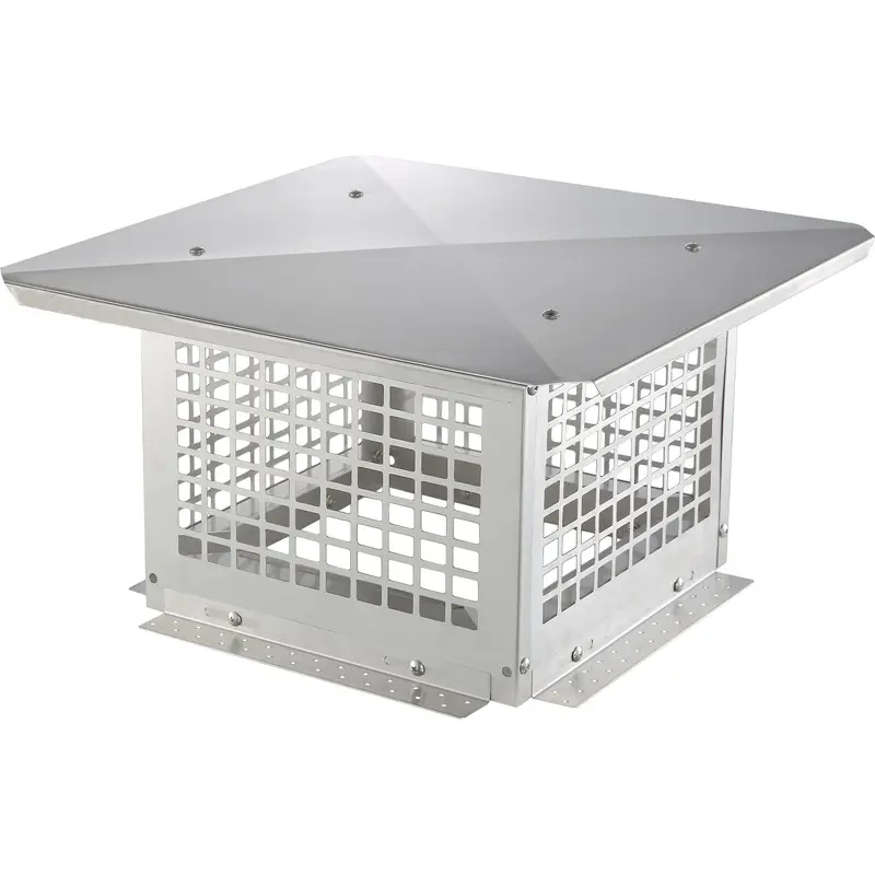 【toolupgrade】VEVOR Chimney Cap, 12x 12 inch, 304 Stainless Steel Fireplace Chimney Cover, Not Easily Toppled Practical Accessories Easy Installation, Fits Mesh Flue Covers Outside Clay Flue Shingles, Silver