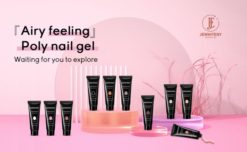 JEWHITENY Poly Extension Gel Nail Kit 14 PCS with Mini Nail Lamp and Slip Solution for Nail Art Design Beginners - Manicure JEWHITENY Poly Extension Gel Nail Kit 14 PCS with Mini Nail Lamp and Slip Solution for Nail Art Design Beginners - Manicure