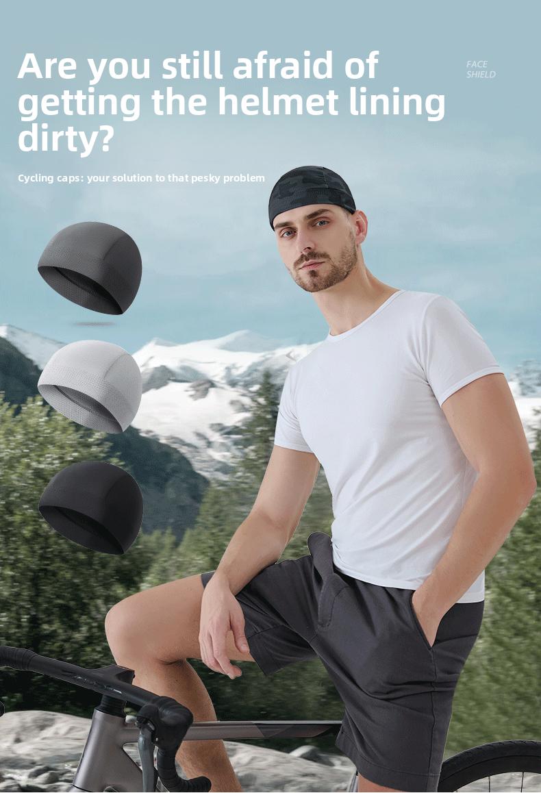Cycling quick-drying cap windproof sunscreen cap ice silk breathable hood cap bicycle helmet liner