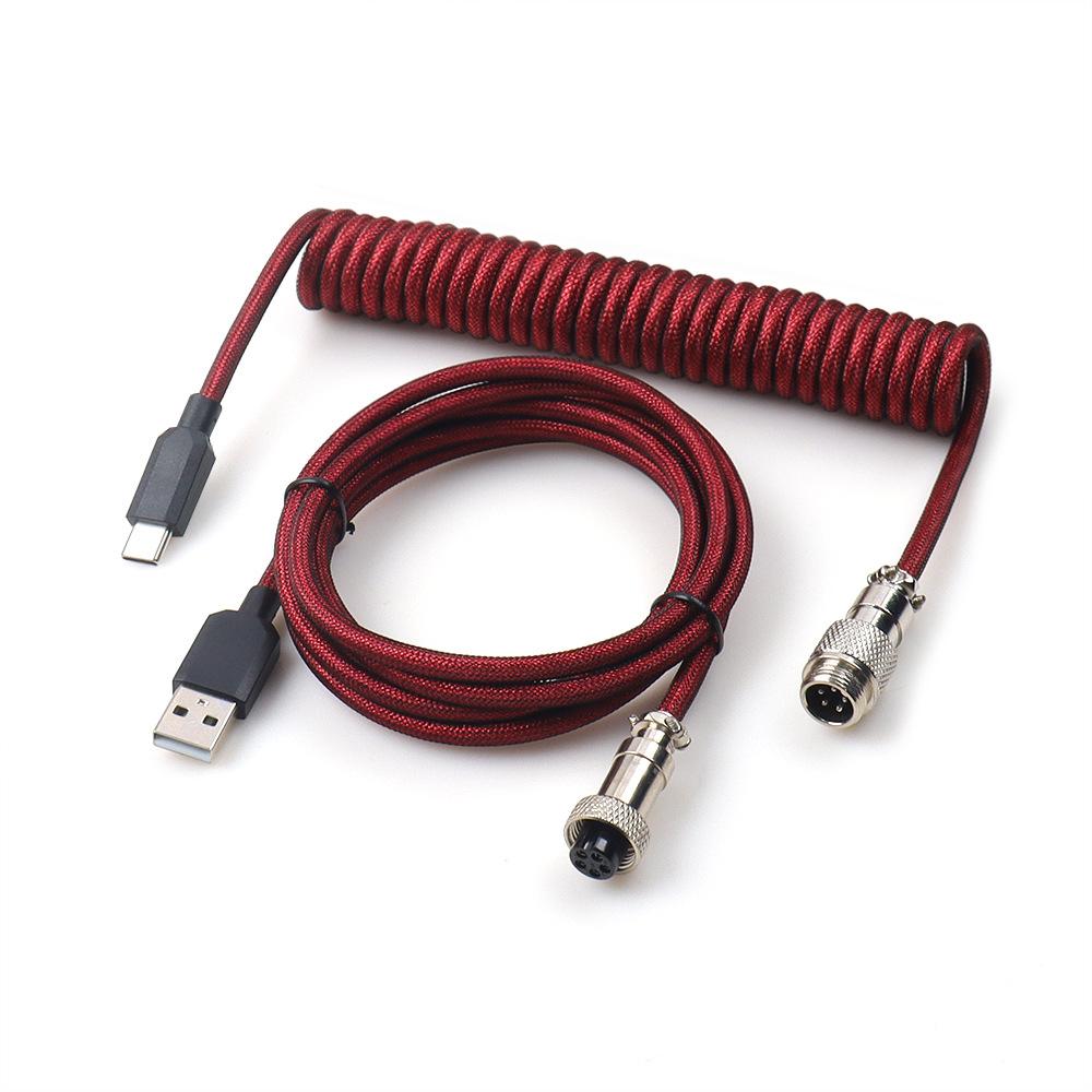 Aircraft Line Gx12 Series Type-C Data Cable USB Interface Mechanical Keyboard Customizable Rotating Plug Connector, High-Quality Durable Connectivity Solution