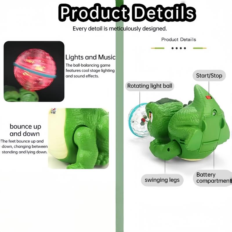 5pcs Electric Elephant Toys with Lights Music and Rotating Ball, Dancing Crawling Interactive Baby Learning Toy, Party Gift