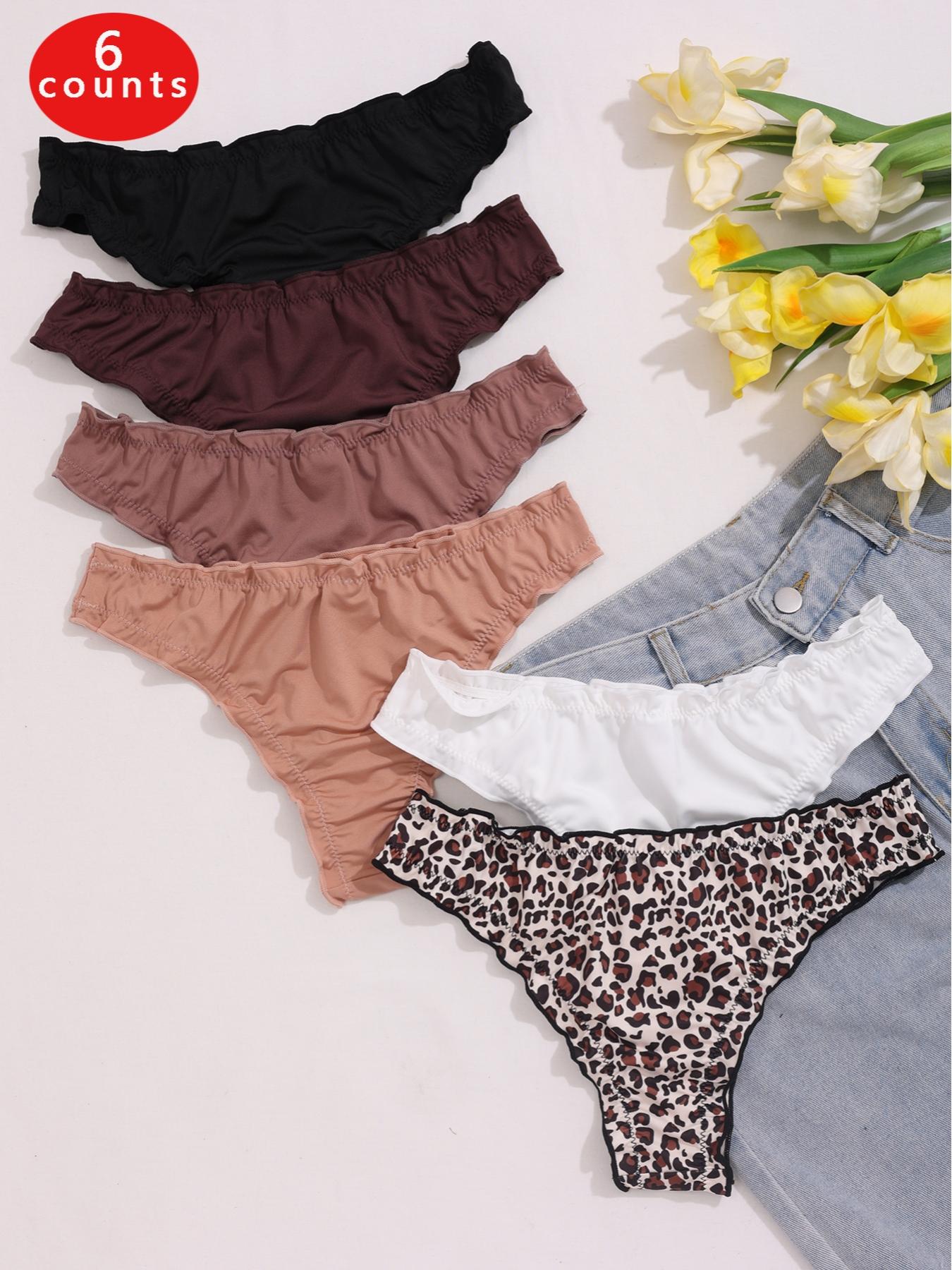 7PCS Bow, Milk Silk Women's Briefs