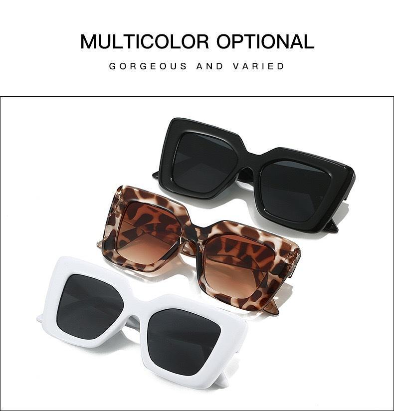 Women's 4-Piece Oversized Square Sunglasses - Semi-Rimless Chic Black Wraparound Anti-UV Lens Minimalist Fashion Eyewear for Street Style, Outdoor Use