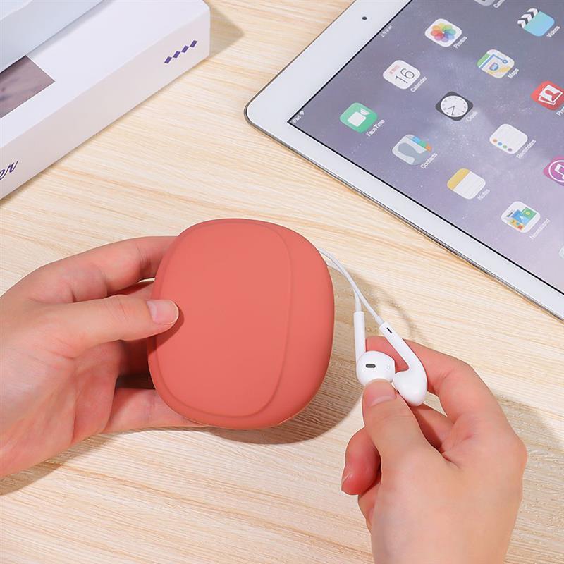Headphone Storage Box Silicone Earphone Data Cable U Disk Organizer Cute Coins Purse Case Bag Home Travel Business Trip