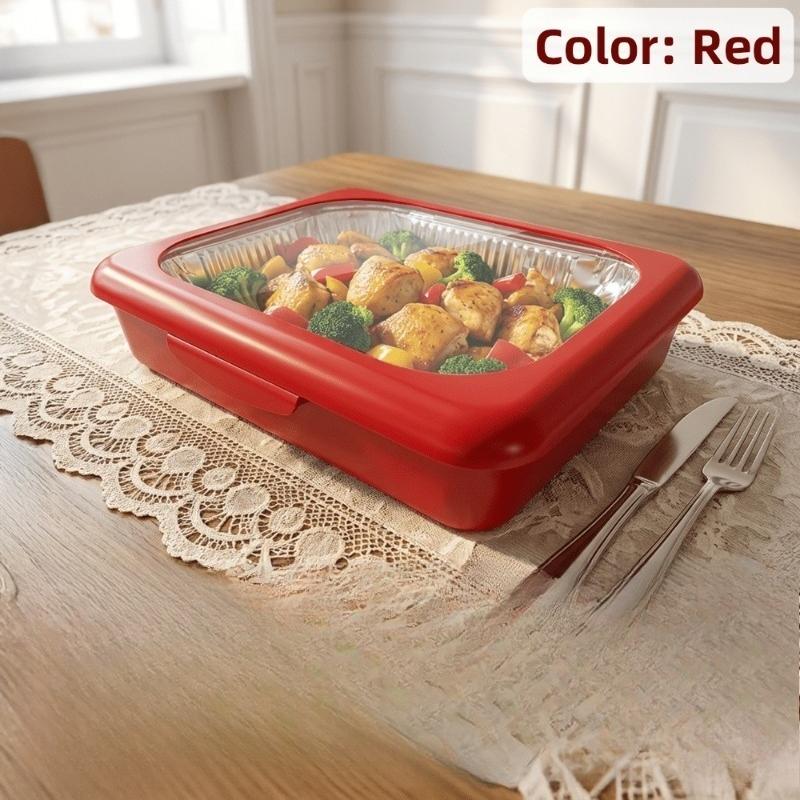 A set of elegant wok 2-in-1 reusable plastic food storage boxes with 1 foil tray for outdoor parties, celebrations, Christmas and Thanksgiving gifts