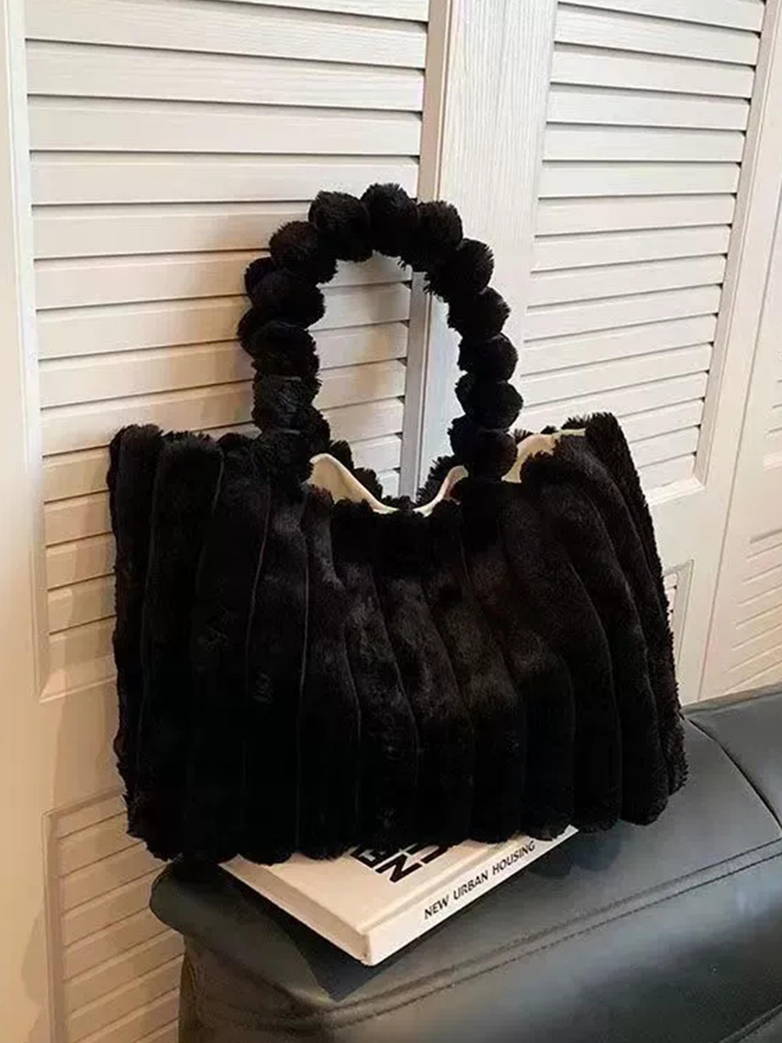 Valentine's Day Large Capacity Plush Tote Bag, Fashion Multi-Purpose Women's Shoulder Bag, Crossbody Tote Bag, Perfect for Winter, Stylish Spacious Handbag