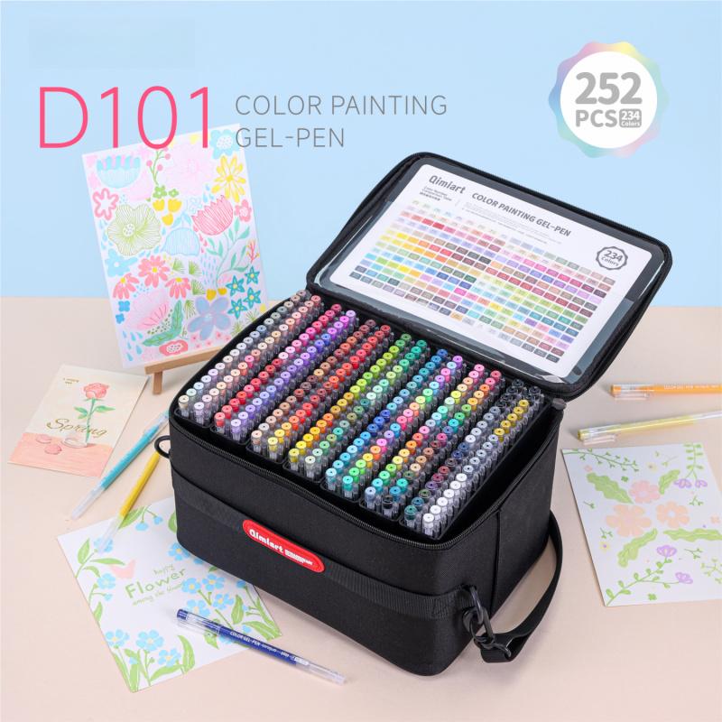234 Colors Painting Gel Pen Set,Professional Color System,252Pack Hand-Held Backpack,0.6mmNeedle Tip,Rich Color Large Capacity Ink Pens,Art Supplies For Diary,Card,DIY,Coloring, Doodling, Scrapbooking Supplies Stackable colors, Art Drawing Supplies