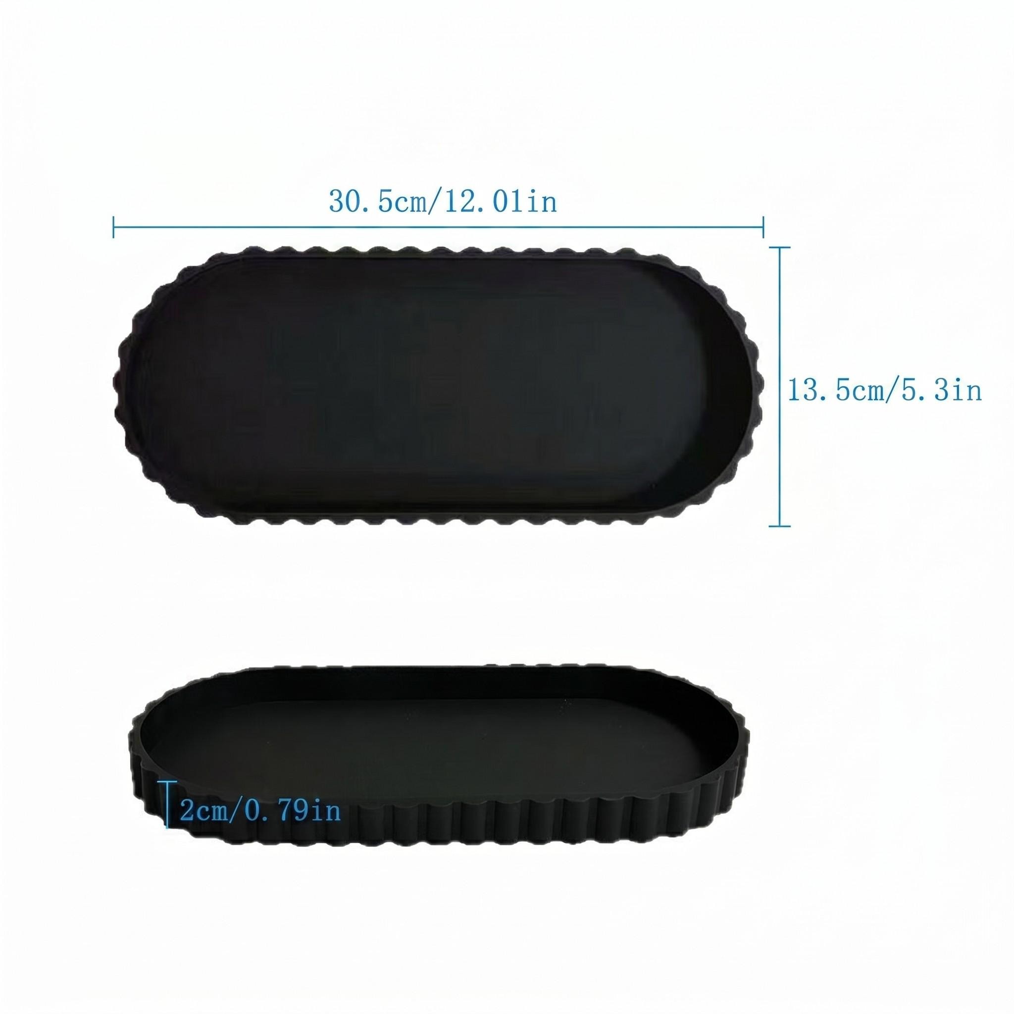 Modern Wavy Edge Smooth Decorative Tray, minimalist curved organizer tray for bathroom countertop, living room decor and kitchen storage, aesthetic home accessory for candles jewelry perfumes and tabletop organization