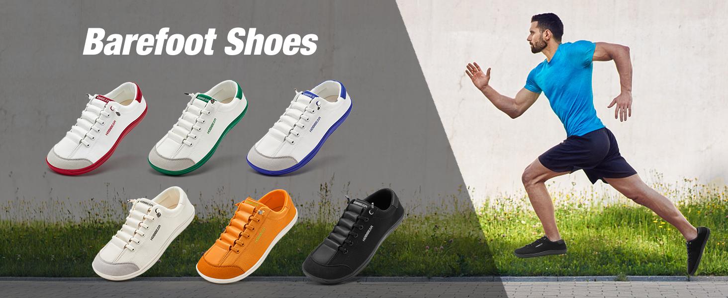 HOBIBEAR Barefoot Minimalist Shoes Womens Mens | Zero Drop | Wide Width Canvas Slip-on Shoes Outdoor Gym Walking Sneakers