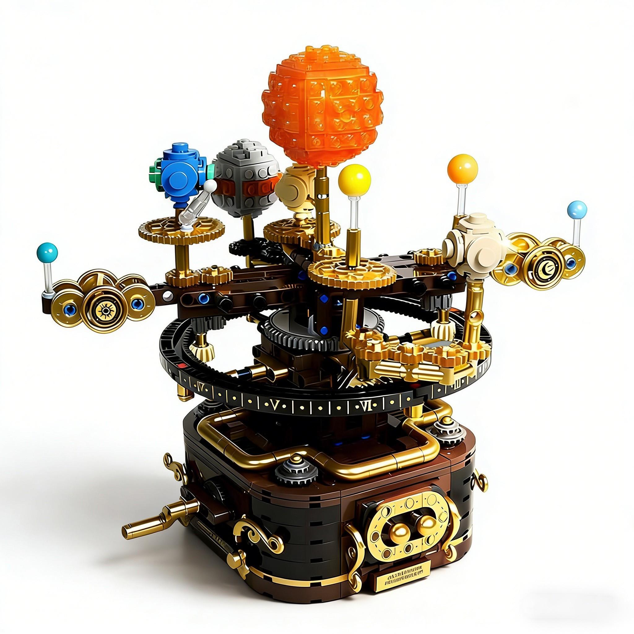 856pcs Solar System Rotating Planets Set, Gear Interlocking Educational Toy, Unisex Stem Learning Kit