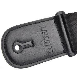 LEKATO LGS-4 Guitar Strap with 3.3" Wide Sponge Pad, Bass Straps for Electric Guitar for Effective Decompression Padded Bass Guitar Straps Adjustable Length from 42" to 58" with 2 Safety Locks & 6 Picks