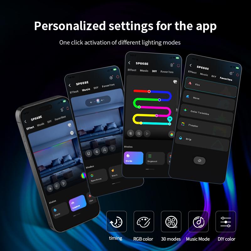 5V Smart RGB-IC lamp tube ,Corner atmosphere lamp, Modern Mood Lighting, Music Sync, Wireless Home Decor, APP Control, Ideal for Living Room, Bedroom, Gaming TV, Halloween Decoration,USB power supply, controlled bymobile app,Ambient lights