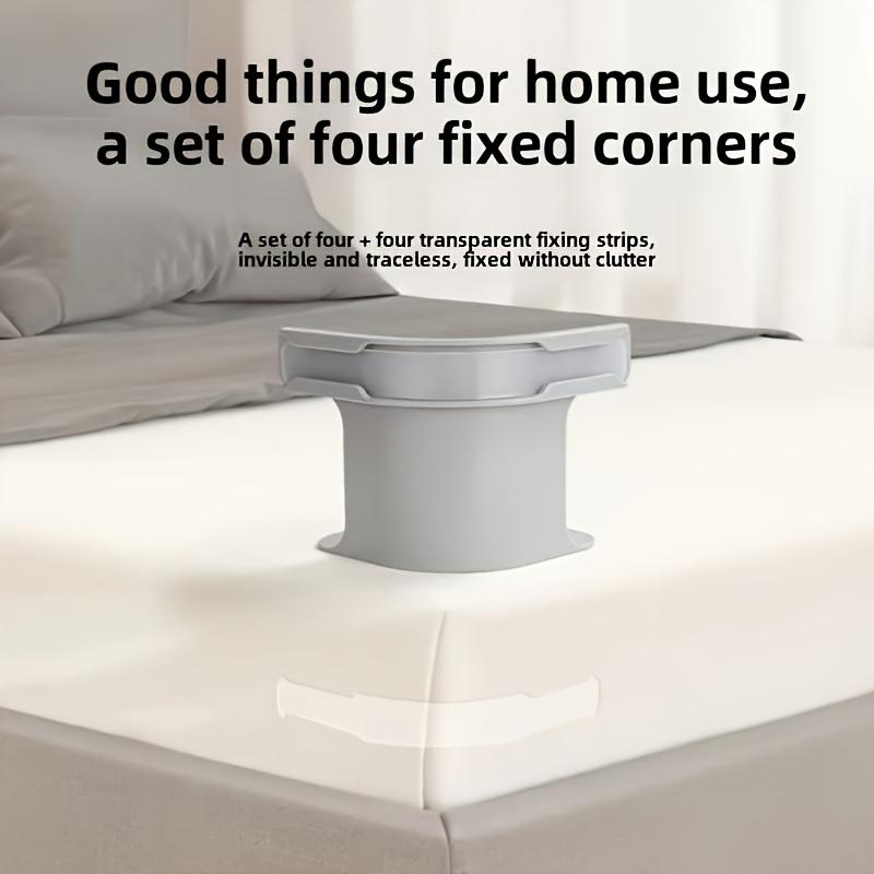 Bed Sheet Clip, 4 Counts/set Invisible Bed Sheet Fastener, Seamless Durable Buckles, Enhanced Anti-slip Design Locking Sheet Fasteners for All Size Headboards and Side Walls, Bedsheet Clip, Durable Bedding Accessories, Bed Sheet Grippers