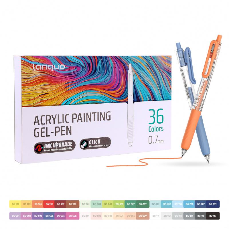 36/54/72/90 Colors Acrylic Painting Gel Pen,Retractable 0.7mm Tip,Rich Color Large Capacity Ink Pens,,For Diary,Card,DIY,Coloring, Doodling, Stackable colors, Clip Acrylic Gel Pen,Crafts Art Supplies