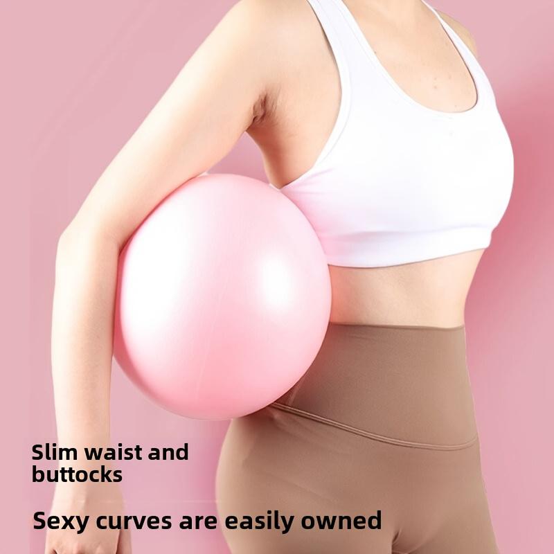 ​Premium Pilates Ball 10in (24.99cm) - Extra-Thick Phthalate-Free PVC Mini Exercise Ball for Core Strength & Sensory Stability | Compact Pink Yoga Accessory with Textured Grip