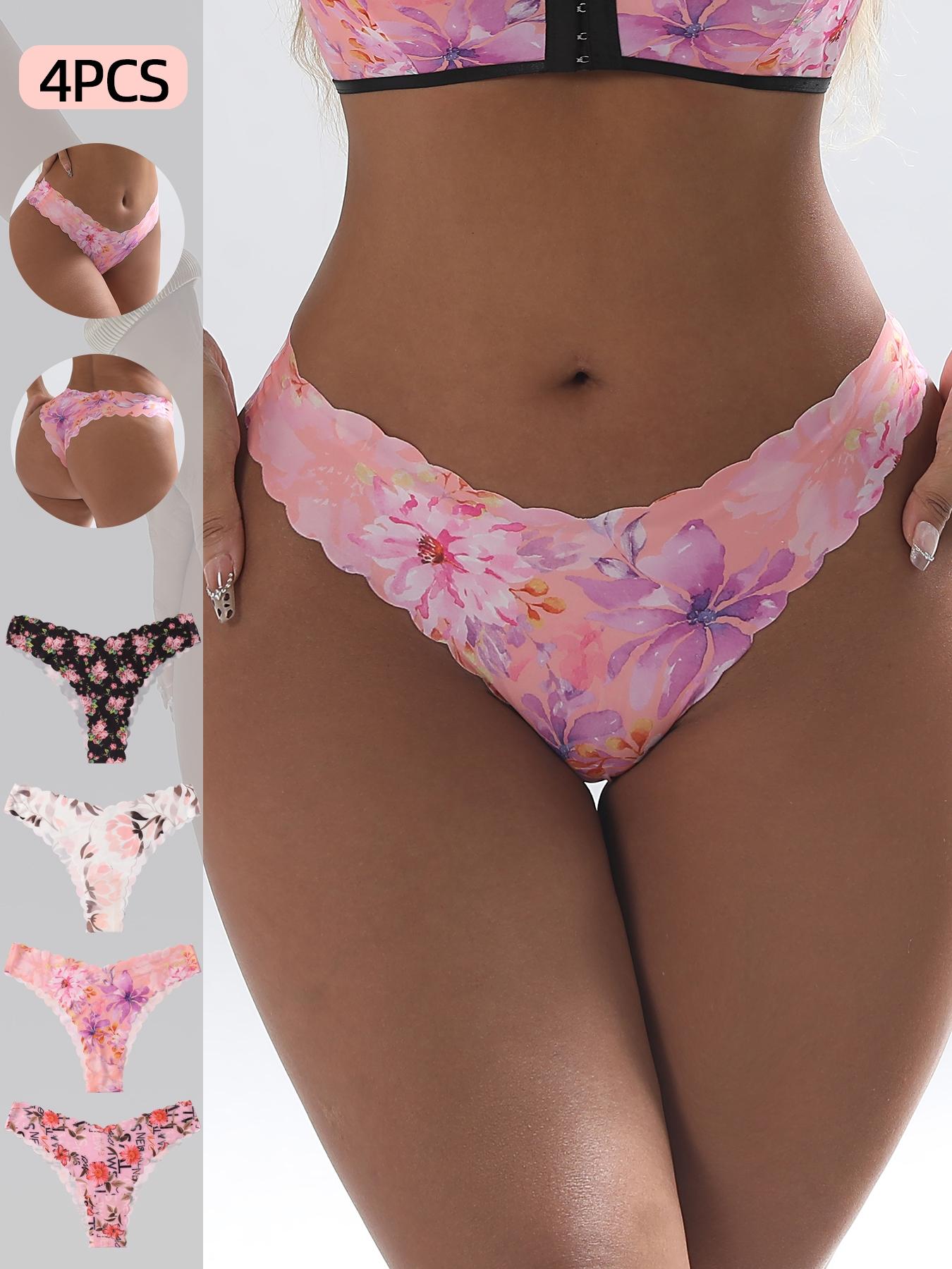 Women's 4/5/6/7/8/10-Piece Underwear Set, Leopard & Floral Prints, Fitted Breathable and Comfortable Design, All-Season Wear