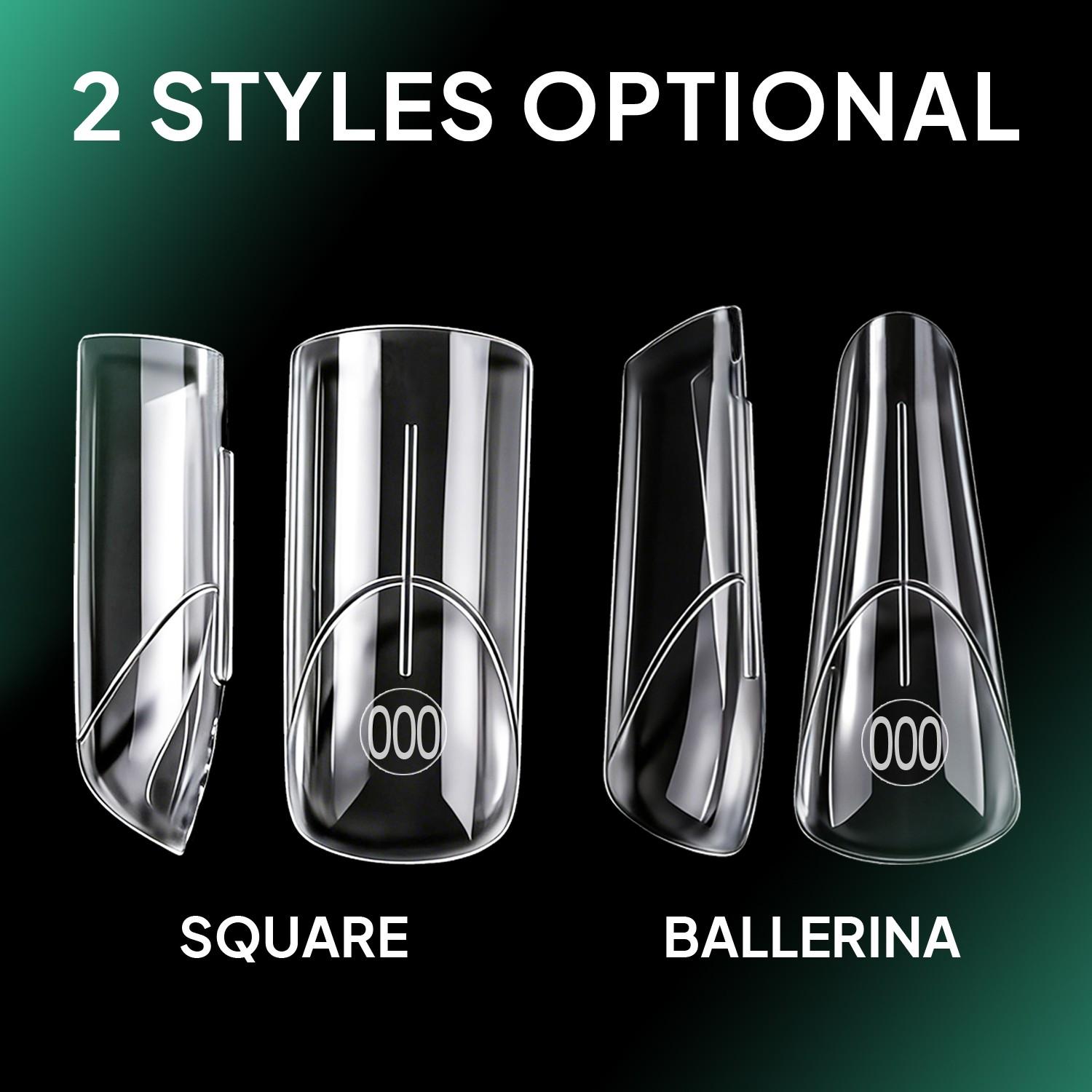 140Pcs French Dual Forms C-Curve Ultra-Thin Transparent Shaping For Salon & Home Use