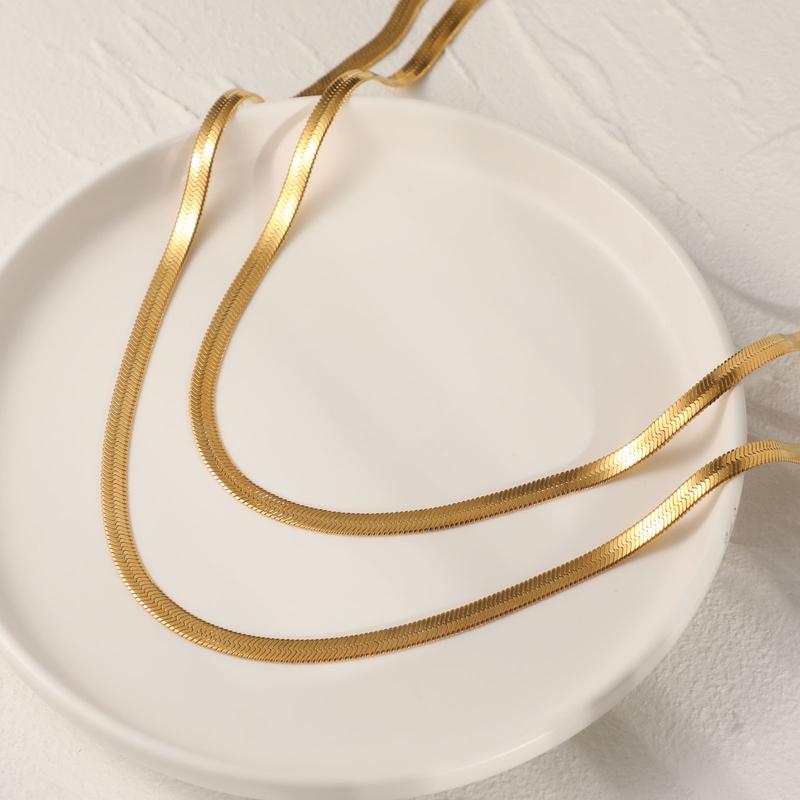 Tasiso 14K Gold Plated Snake Chain Necklace Cuban Chain Necklace for Women  Fashion Jewelry for Women Girls Gift