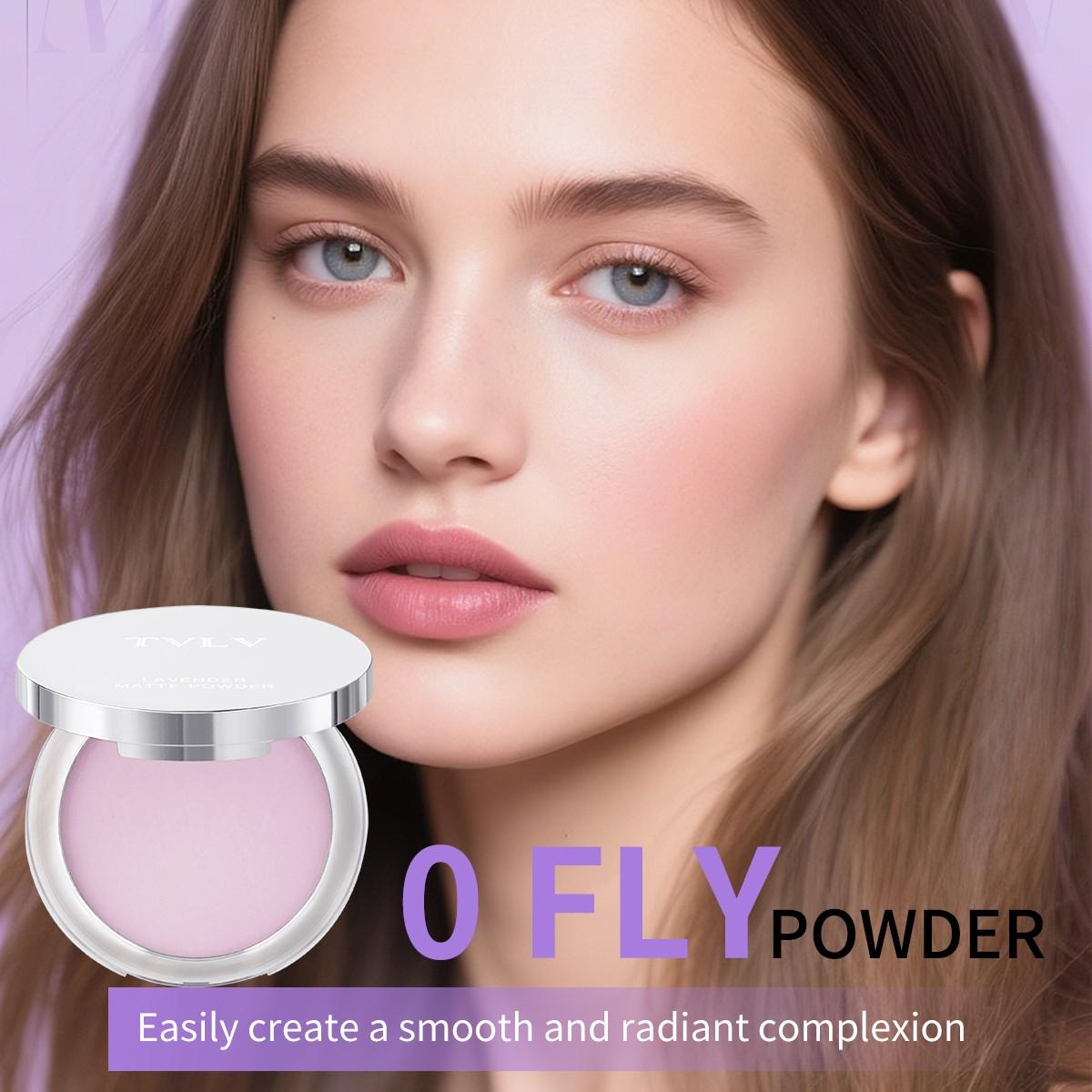 Lavender set makeup powder, light mist, invisible pores, oil control, non sticking powder, waterproof, durable concealer, set makeup powder, suitable for daily use, party use