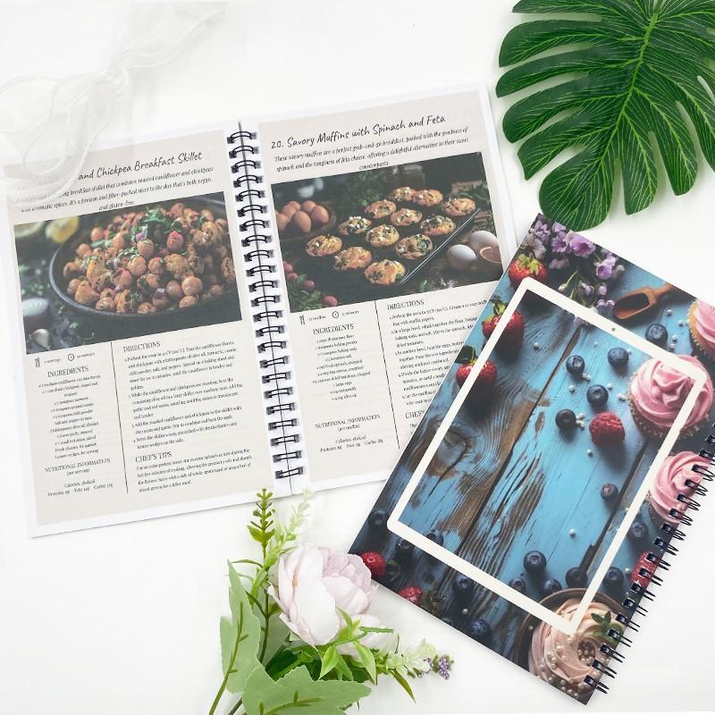 High-Profile Healthy Breakfast Recipe Book, Morning Delights Theme, 75 Easy Recipes, Coil Notebook, Ingredients Steps, Nutritional Info