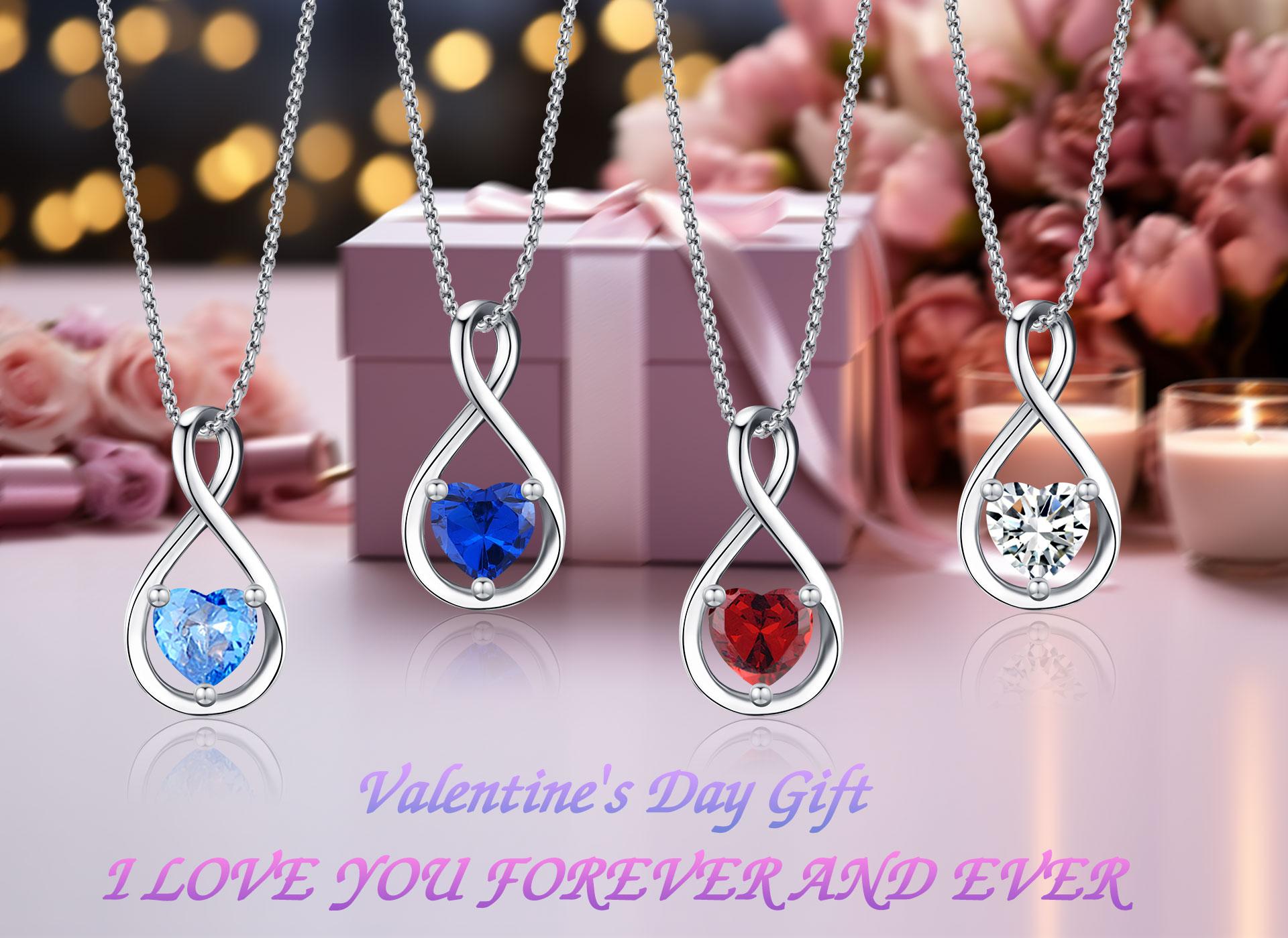 Heart Shaped Necklace Infinity Heart Birthstone Necklace Pendant Gift for Women Girls Anniversary Birthday Mother's Day Gifts Valentine's Day Gift Jewelry for Mom Wife Girlfriend Sister Heart Shaped Necklace Infinity Heart Birthstone Necklace Pendant Gift for Women Girls Anniversary Birthday Mother's Day Gifts Valentine's Day Gift Jewelry for Mom Wife Girlfriend Sister