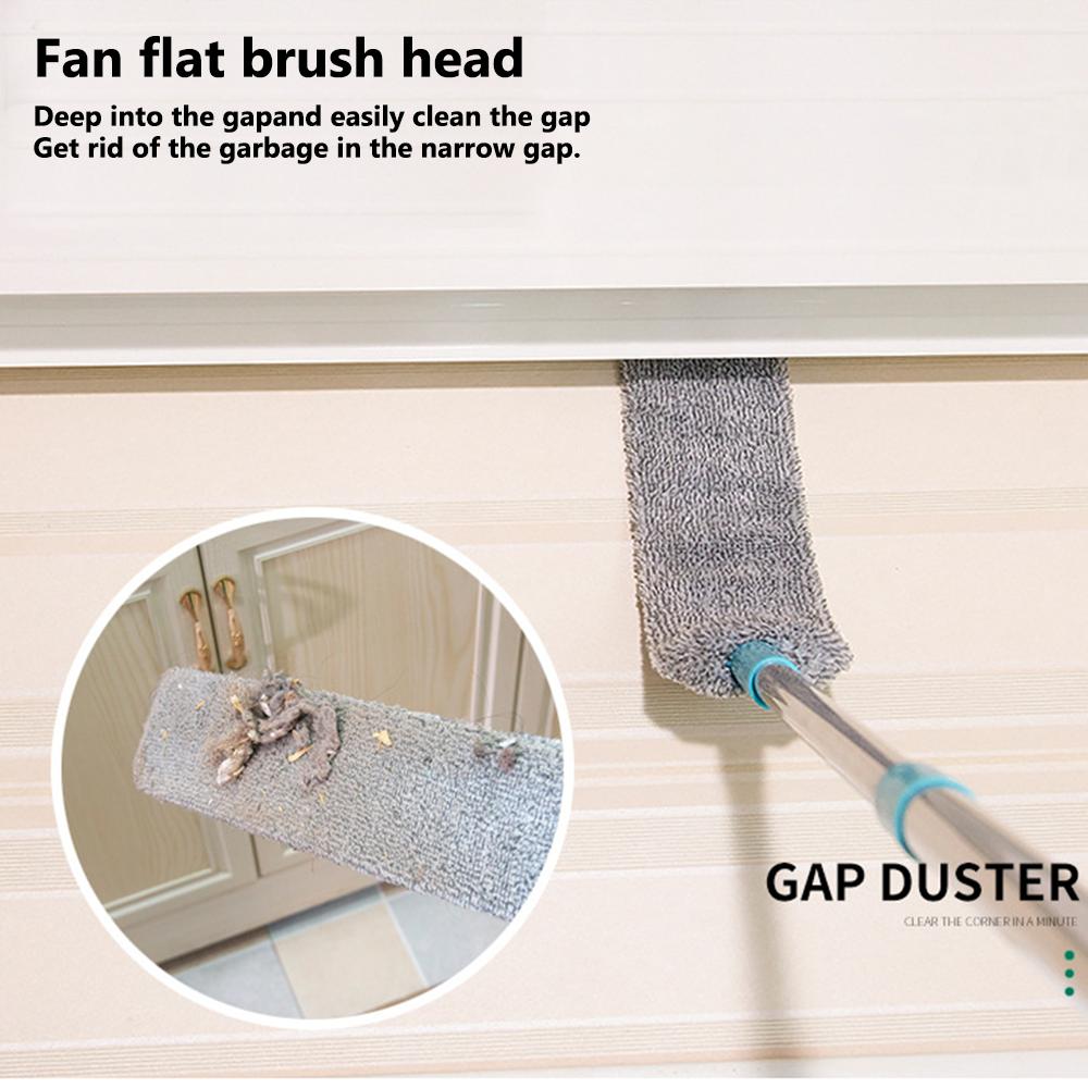 Retractable Gap Dust Cleaner Extendable 59" Duster with 2 Microfiber Cloths Soft Bristles for Delicate Surfaces Heavy-Duty Stainless Steel Locking Design Perfect for Under Furniture Bed Kitchen & Living Room Cleaning Home Care Supply Reusable Tool