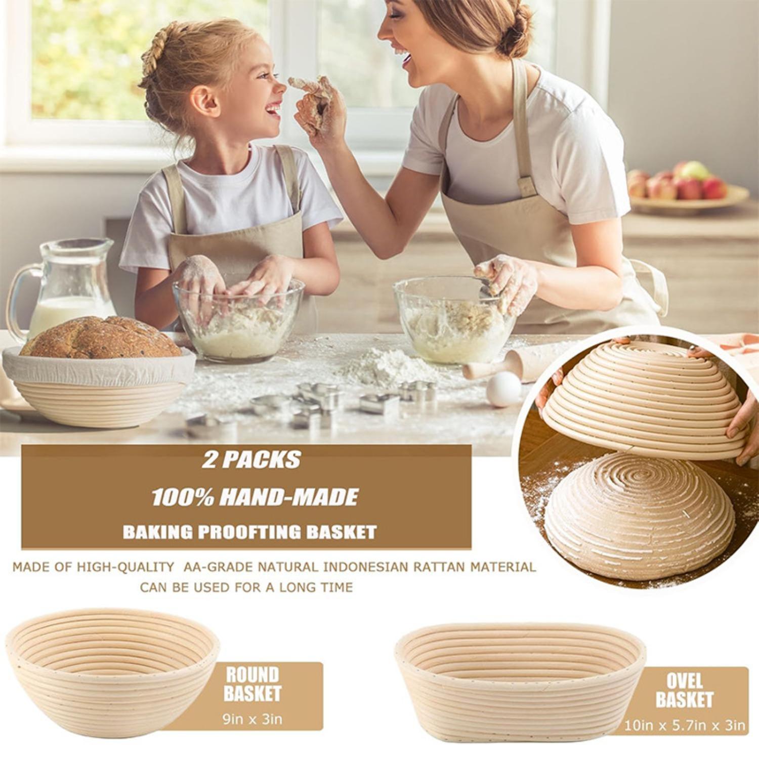 PrimPick Complete set of natural yeast starter making tools | Easy to clean and operate, suitable for both beginners and baking enthusiasts | Natural woven fermentation basket with a complete set of accessories