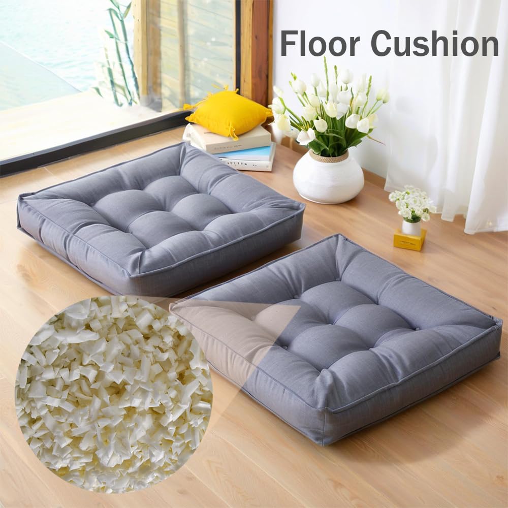 1000g Polyester Shredded Memory Foam Fill for Cushions, Bean Bag, Sofa, Chair, Pillows, DlY Crafts - High Quality White Sponge Particles for Replacement and Stuffing