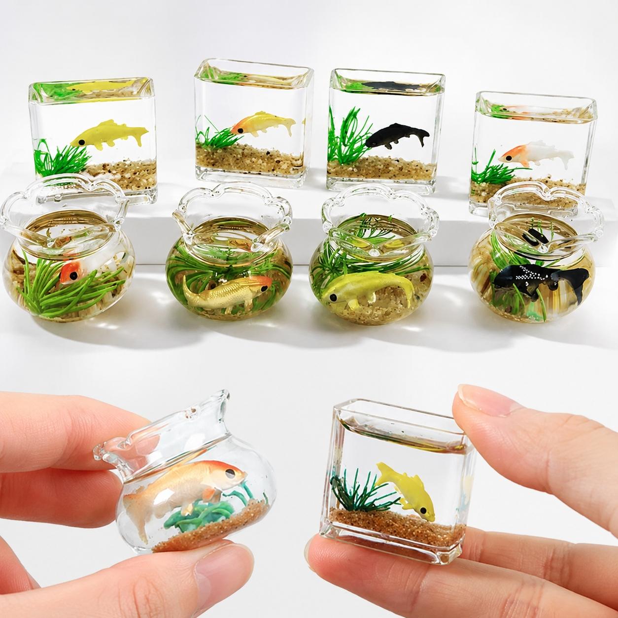 DIY Moss Terrarium Kit: Glass Hydroponic Fish Ecosystem, Creative Micro Landscape Art for Home Office Desk Decor, Non-Toxic Moss Planter, Durable Desktop Tool Set