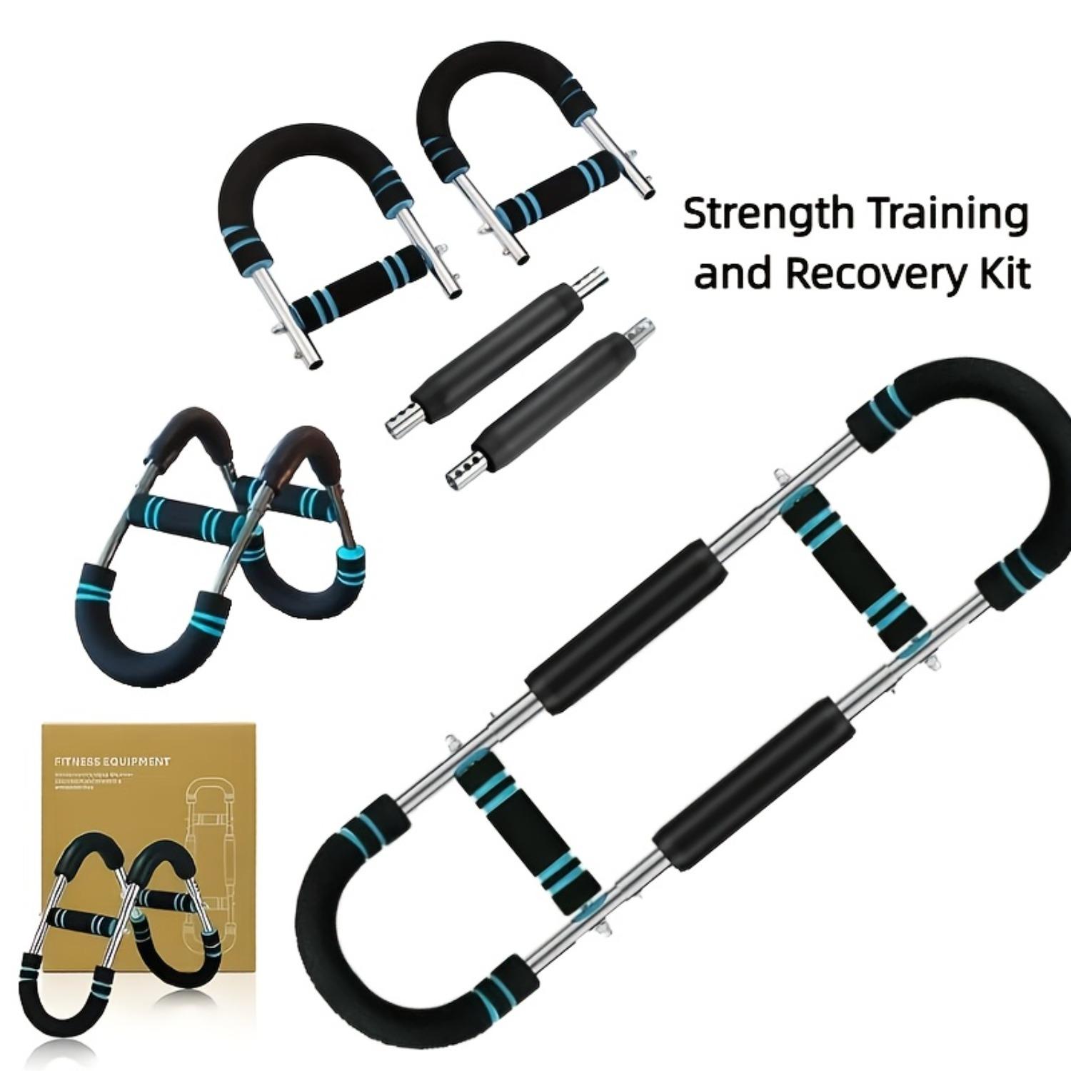 Adjustable Spring Resistance Chest Expander, Portable Upper Arm Strength Training Equipment, Home Gym Fitness Gear, Blue/, Ergonomic Grip