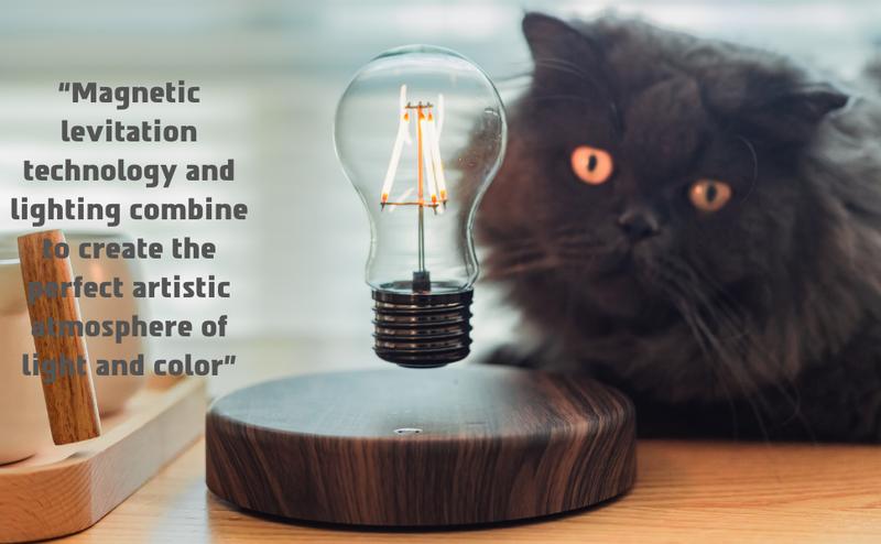 Suspended light bulb lamp magnetic floating LED lamp table lamp night light, 360 degree automatic rotation lamp, suitable for unique gifts, desktop ornaments, decorations