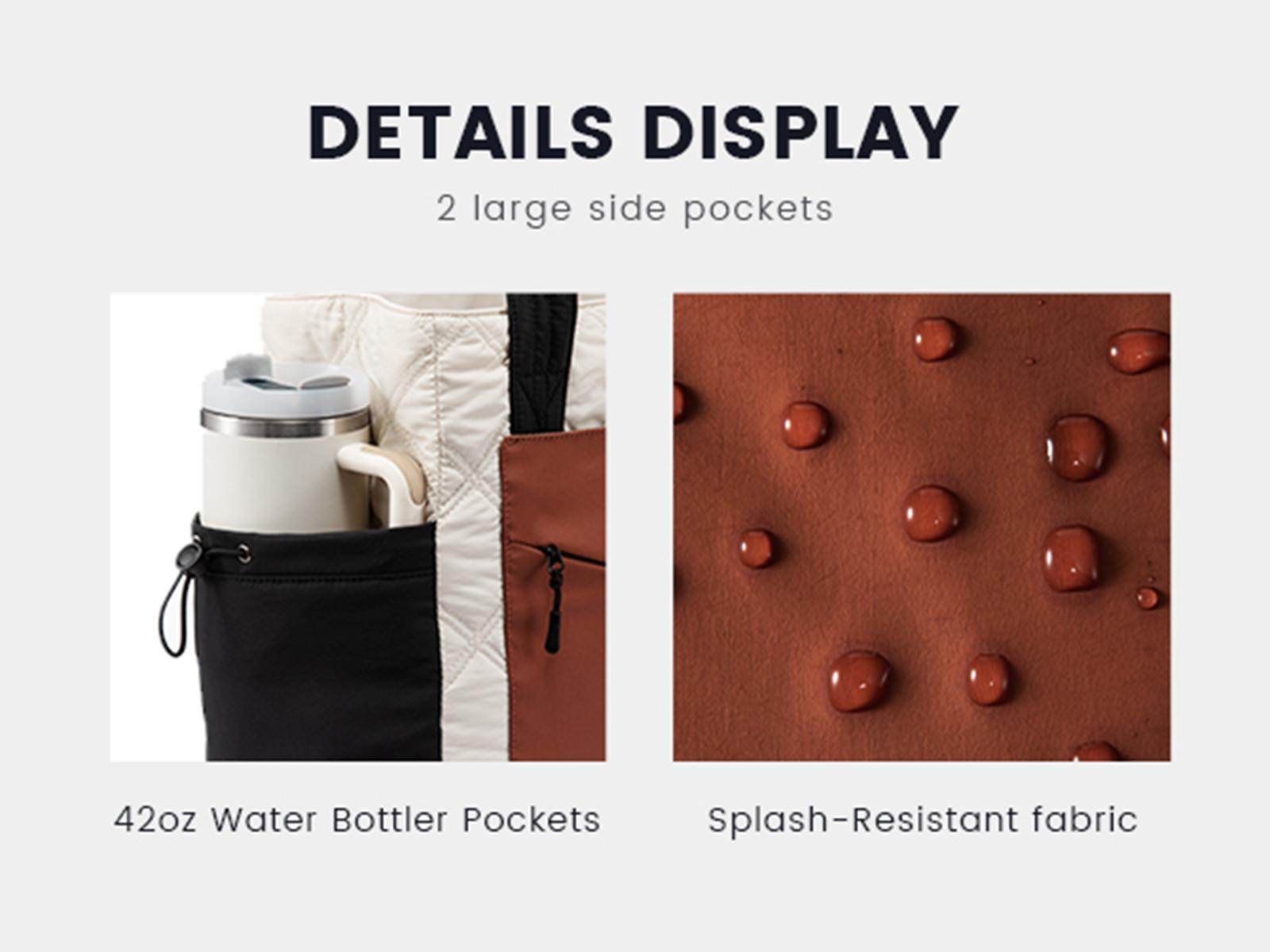 LOVEVOOK Laptop Tote Bag for Women, Large Quilted Puffer Tote bag with Four Cup Holders, Work and Travel Shoulder Bag, Lightweight Puffy bag, Nurse Handbag SpringStatements