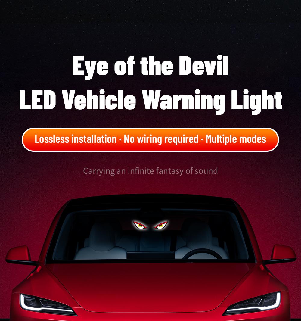 Car Rear Window LED Dynamic Display Light, Vampire Devil Eye Emoji Panel, Auto Decorative Light
